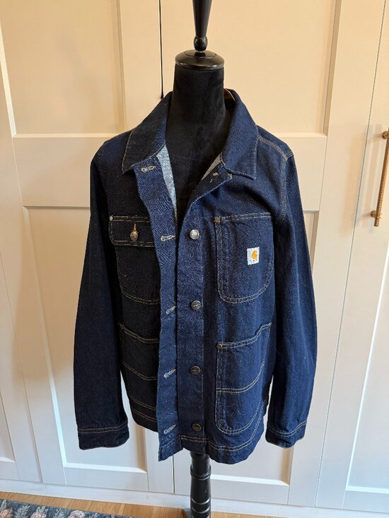 Carhartt Jackets & Blazers - Carhartt Women’s Relaxed Fit Denim Chore Coat - Dark Wash - Size Large - NWT